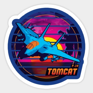 Neon Retro F-14 Tomcat Sticker